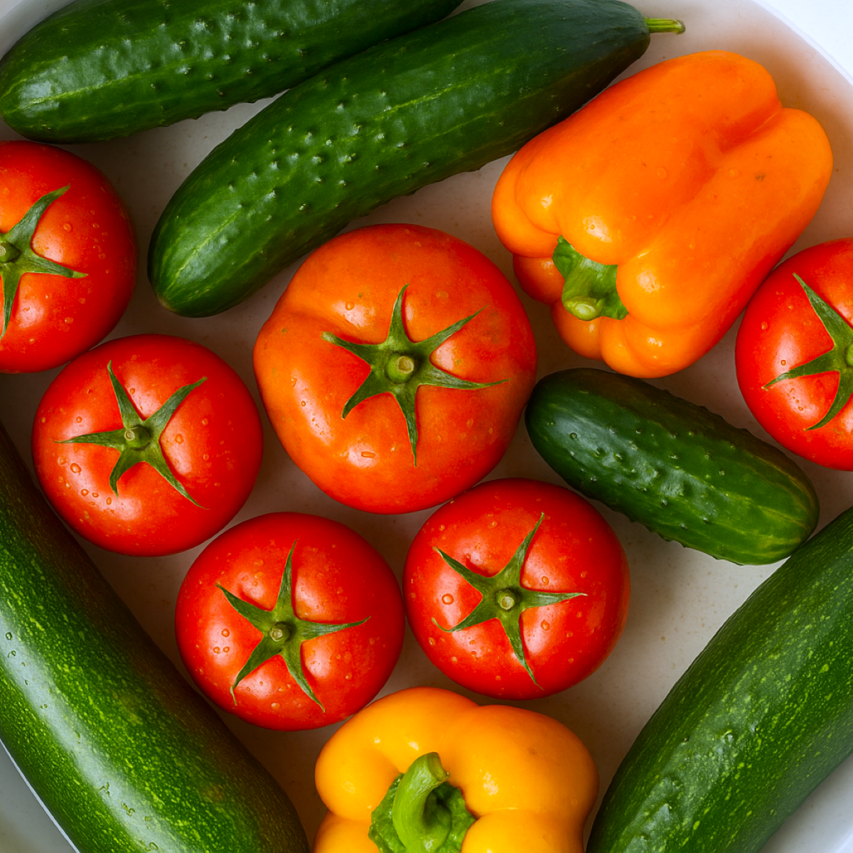 Freshly washed vegetables